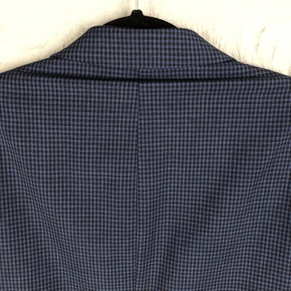 Calvin Klein Blazer Mens 38R Blue Check 100% Wool Extreme Slim Fit Jacket Coat - Picture 10 of 16